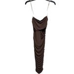 Nookie Revolve Tia Midi Cut Out Chain Strap Dress in Mocha Brown Size M NEW Photo 2