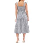 Flower & Feather Size L Midi Dress Navy Striped Tiered Preppy Beach Resort Chic Blue Size L Photo 1
