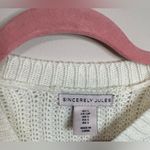 Sincerely Jules | Acrylic Cream, Brown, & Gray Striped Sweater | Size Small Photo 5