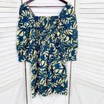 Ba&sh  Winny Tropical Palm Print Tiered Mini Dress Yellow Blue Small Photo 11