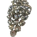 Vintage Rare Staret 1940s 3.75" Silvertone Rhinestone Grape Brooch Silver Photo 3