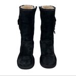UGG  1895 Retro Cargo Tall Zip Black Suede Leather Warm Lined Boots Sz 7 Photo 3
