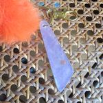 Handmade Beautiful Beacons Purple Sparkle Resin Dangle with Orange Fluff Purse Charm Photo 2