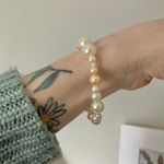 Handmade Pink White Pearl Bracelet “Lydia” Asymmetric Unique Feminine Classic Photo 7