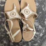 Jack Rogers White And Gold Sandals Photo 0