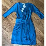 CARVEN NWT Turquoise Party Cocktail Drape Dress Totokaelo FR 38 US 6 Blue Photo 0