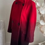 Worthington  Red Ombré Wool Blend Funnel Neck Pea Double-Breasted Coat Photo 6