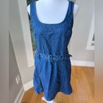 American Eagle  Dark Blue Denim Belted Mini Dress or Jumper Size Large Photo 3