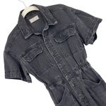 Free People Marci Denim Jumpsuit Iron Washed Black Size XS Utility Coveralls Photo 4