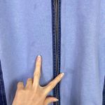 Hot Cotton Blue Denim Paneled Zip Up Hoodie Jacket Size 2X Photo 3