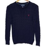 Ralph Lauren POLO  Navy Cableknit Crewneck Pullover Sweater Photo 1