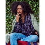 💕XIRENA💕 Romi Top ~ Black Beauty Abstract Floral Print Small Photo 1