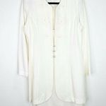 Julian Taylor  Vintage White Embroidered Faux Pearl Jacket Dress Size 12 Womens Photo 0