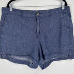 Old Navy High Rise Linen Blend Everyday shorts size 14 blue Large Chambray Photo 0