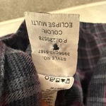 Paige  Ruffle Blue Purple Plaid Button Down Flannel Shirt XS Photo 6