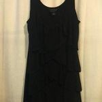 White House | Black Market WHBM Signature Knits Little Black Ruffled Dress, size small Photo 0