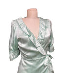Hill House  The Nima‎ Silk Wrap Dress in Mint Size Small Photo 2