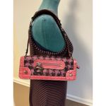 Guess Vintage Y2K Pink Faux Alligator Croc Tweed Baguette Shoulder Bag Photo 14