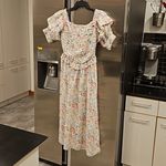 💕LAURA ASHLEY x BATSHEVA💕 Eden Dress ~ Quartet Cream Floral Print 2 NWO Pink Photo 12