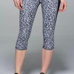 Lululemon Run: Top Speed Crop Mini Brushed Animal Black & White Crop Pant Size 6 Photo 0