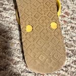 Tory Burch Floral Flip Flops Yellow Floral Slim Strap- Size 8 Photo 4