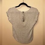 Pink Rose Linen Short Sleeve Blouse Light Green and White Photo 5