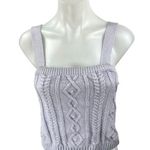ZARA Purple Cable Knit Sleeveless Square Neck Cami Sweater Crop Tank Top Size M Photo 0