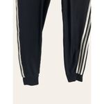 Adidas  Black Three Stripe Drawstring Athleisure Active Jogger Pants Size Medium Photo 2