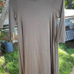 Eileen Fisher  Mini Long Sleeve Dress Petite Brown Neutral Buttery Soft Organic Photo 0