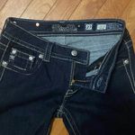 Miss Me SKINNY DARK WASH JEANS SADDLE STITCH POCKET RED,WHITE AND BLUE SZ 27 Photo 7