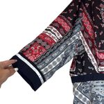 SheIn Curve 3XL Black Red Bandana Paisley Print Boho Long Sleeve Maxi Dress Photo 3