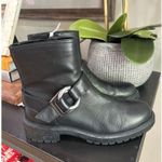 Aquatalia Lexie Leather Moto Boots Black Womens Size 7 Photo 7