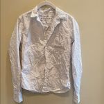 Frank & Eileen  Barry Crinkle Italian Cotton Button Down Shirt White Blue 💙 XS Photo 1