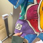 Vintage Allover Print Sun Hand Painted Cotton Shirt Hippie Festival 90s Colorful Size M Photo 2