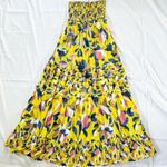 Maaji Strapless Long Smocked Tiered Maxi Dress Floral Hamilton Bay Print Size M Photo 1