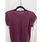 Lululemon  “Breathe Deeply” Garnet Burgundy Roll Around Tee Shirt Sz 6 Photo 1