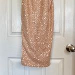 Milly  of New York Pink Peach Sequin Dress V Neck Size 2 Glitzy 1950s Retro Sexy Photo 4