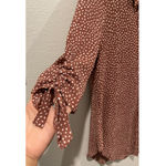 EXPRESS  Brown White Dots Short Sleeve Blouse Photo 2