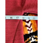 ANA Deep Red Zip Detail Round Neck 3/4 Sleeve Top Size XS Textured Material Red Photo 5