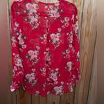 Kut From The Kloth Beautiful  Red Floral Blouse Size Large Photo 1