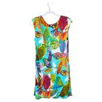 Jams World  Haci Hacienda V Neck Mini Dress Size Medium Leaf Print Beach Tropical Photo 1