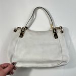 Michael Kors  Brooke White Pebbled Leather Shoulder Bag Gold Hardware Medium Photo 4