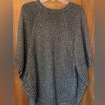 CAbi  Women’s Charcoal Grey Metallic PullOver Button Closure Poncho Sweater-S Photo 8
