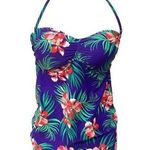 Old Navy  Multicolor Floral Tropical Ruched Tankini Swimsuit Photo 0