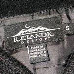 Icelandic Design Black Floral Embroidered Wool Blend‎ Full Zip Sweater Jacket S Photo 2