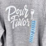 Wildfox NEW Pour Favor Wine Glass Graphic Oversized Tunic Sweatshirt Size Large Photo 3