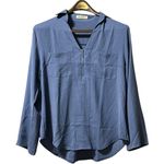 Moyabo Women's Popover Shirt 3/4 Blue Blouse Size XL Career‎ Modern Professional Photo 0