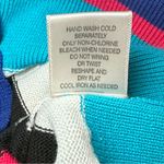 Jillian Nicole Stripe Colorful 3/4 Sleeve Cardigan Sweater LG Rainbow Runs Small Photo 9