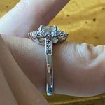 Natural Aquamarine Blue Diamond Sterling Silver Ring Size 6.75 Photo 2