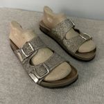 White Mountain  Horizon Sandals Gold Glitter Cork Footbed Two Buckles Size 9.5 Photo 1